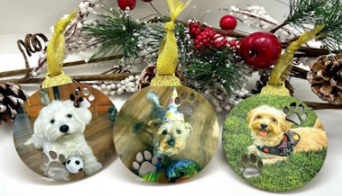 Bolas personalizadas con fotografía de decoración para árbol de navidad. Decoración personalizada en Colmenar viejo, Madrid - Cositas and Party